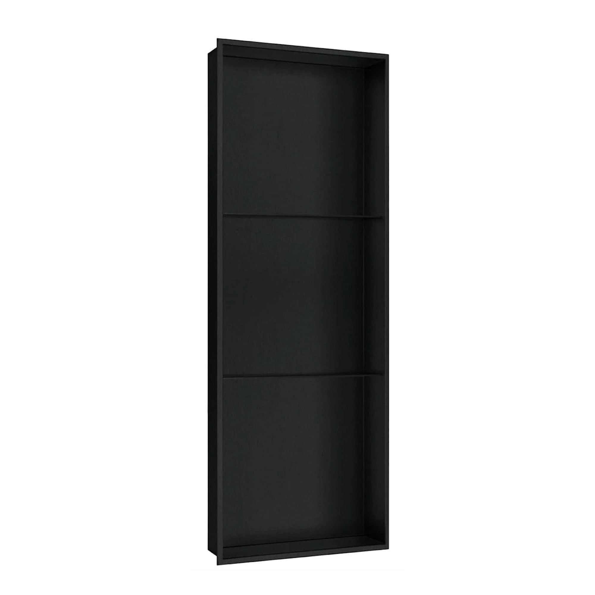 SHOWER WALL NICHE - 12 X 36" BLACK (WITH SHELVES)